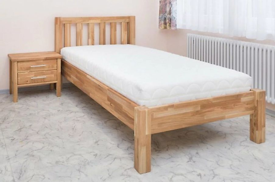 vaja Bett Eiche massiv geölt mit Nako Einzelbetten braun/beige Gr. 100 x 20 günstig online kaufen