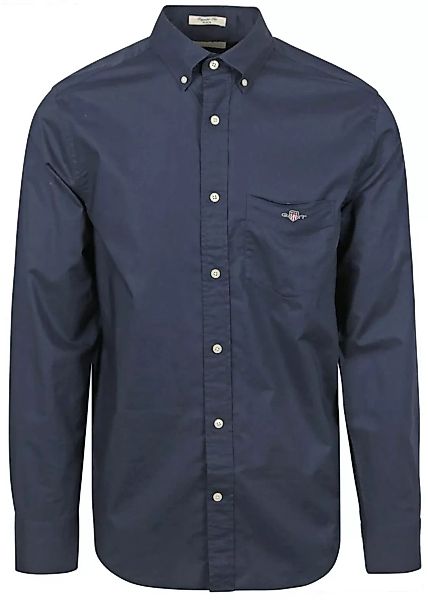 Gant Casual Hemd Poplin Navy - Größe L günstig online kaufen