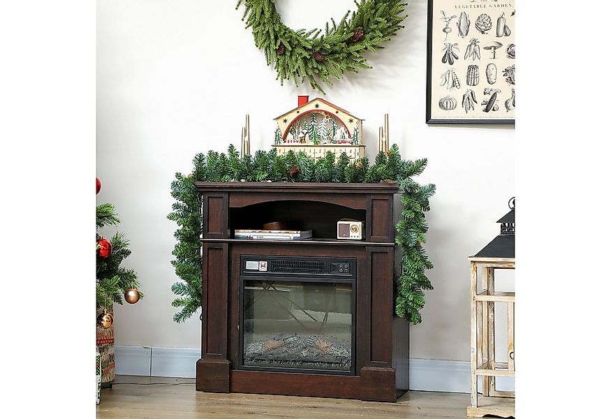 Kunstgirlande 162 Zweige Tanne, HOMCOM, Höhe 25 cm, mit 8 Tannenzapfen, Grü günstig online kaufen