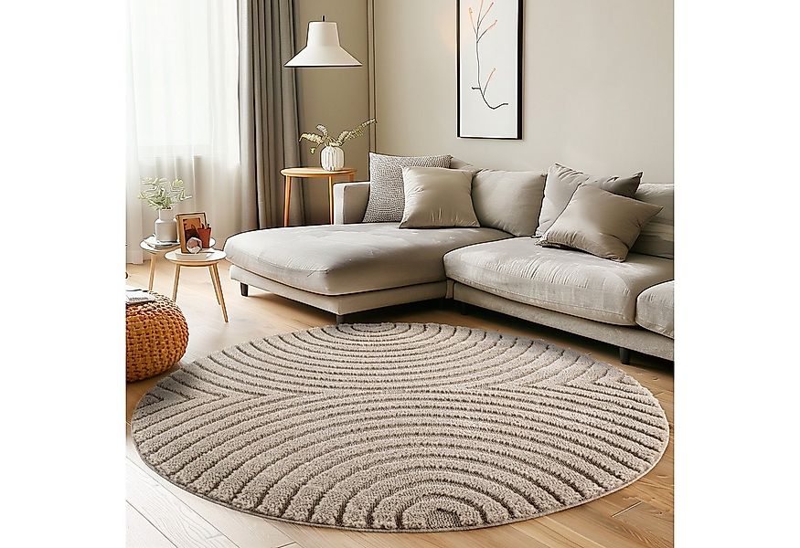 Carpettex Designteppich Skandinavischer Boho, Rund, Höhe: 8 mm, Teppich Woh günstig online kaufen