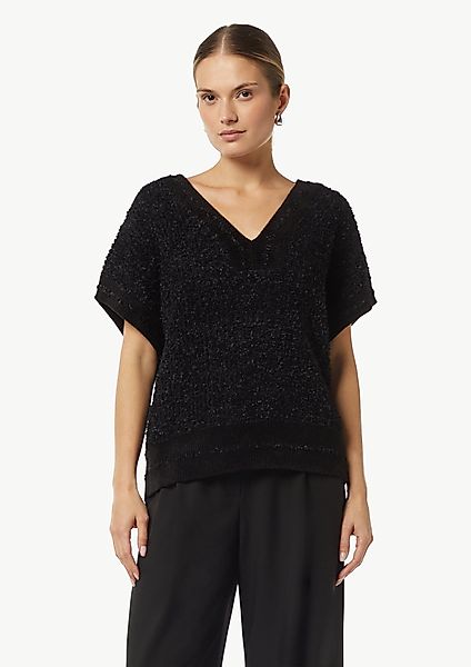 Comma Kurzarmshirt Weiter Strickpullover aus Effektgarn günstig online kaufen