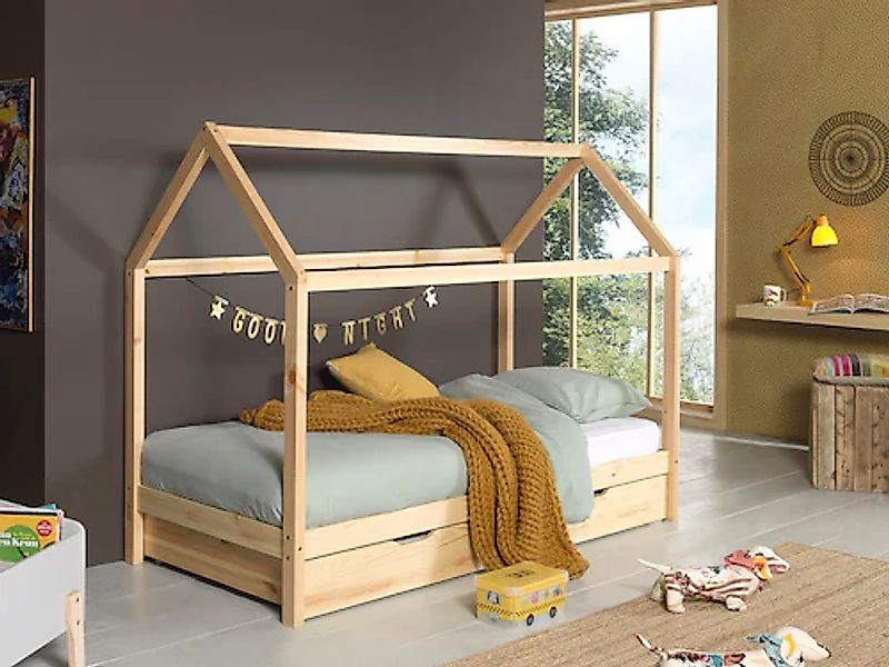 Vipack Hausbett "Dallas, Hausbett Kiefer massiv, stabil gebaut, mit Rolllat günstig online kaufen