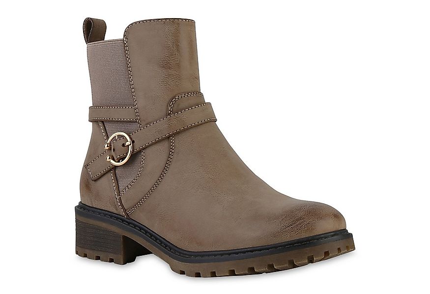 VAN HILL 841336 Bikerboots Damen Leicht Gefütterte Biker Boots Stiefeletten günstig online kaufen