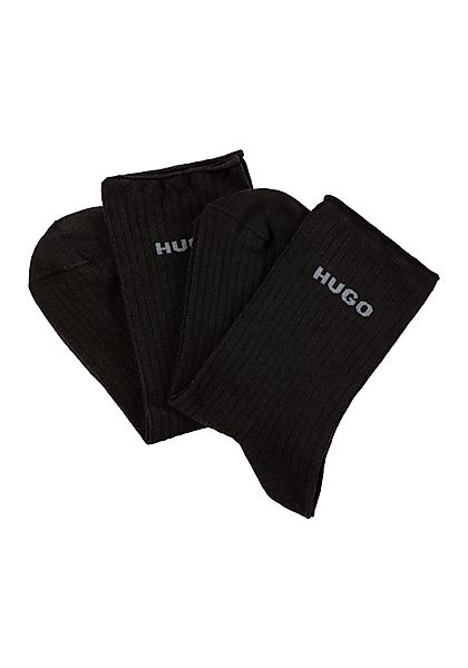 HUGO Underwear Freizeitsocken "2P QS FINE RIB CC" mit großem Logo günstig online kaufen