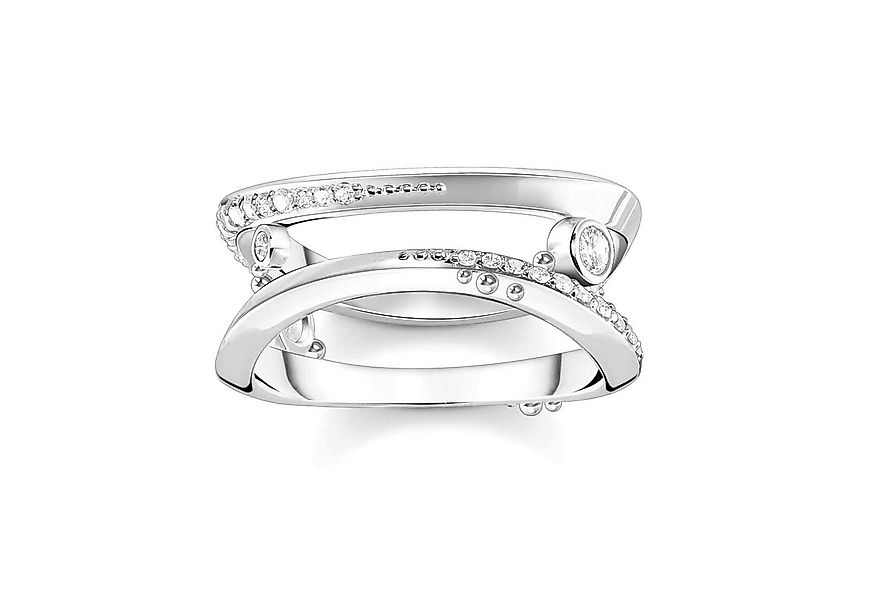 THOMAS SABO Silberring Damen-SilberWelle mit Weißen en günstig online kaufen