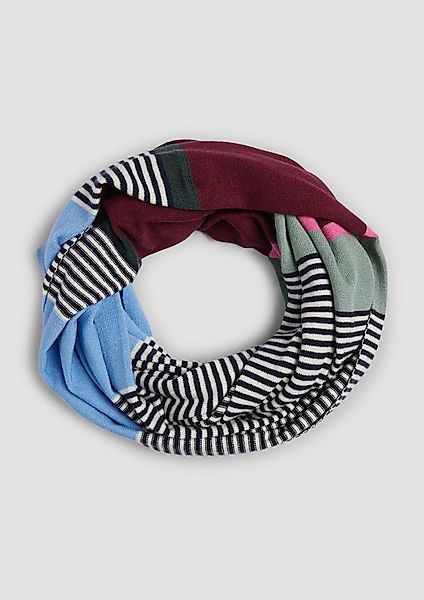 s.Oliver Loop Snood, Lässiger Feinstrick-Loopschal mit Streifen und Logo-Ri günstig online kaufen