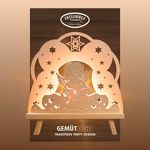 Weigla Lichterbogen "Engel in Wolke, Dekoleuchte aus Holz, NATUR, Made in G günstig online kaufen