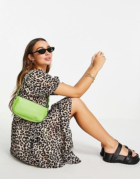 Selected Femme – Midi-Hängerkleid mit Leopardenmuster-Mehrfarbig günstig online kaufen