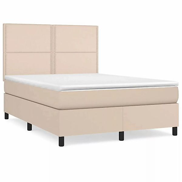 vidaXL Boxspringbett Matratze Cappuccino-Braun 140x200cm Kunstleder1466111 günstig online kaufen