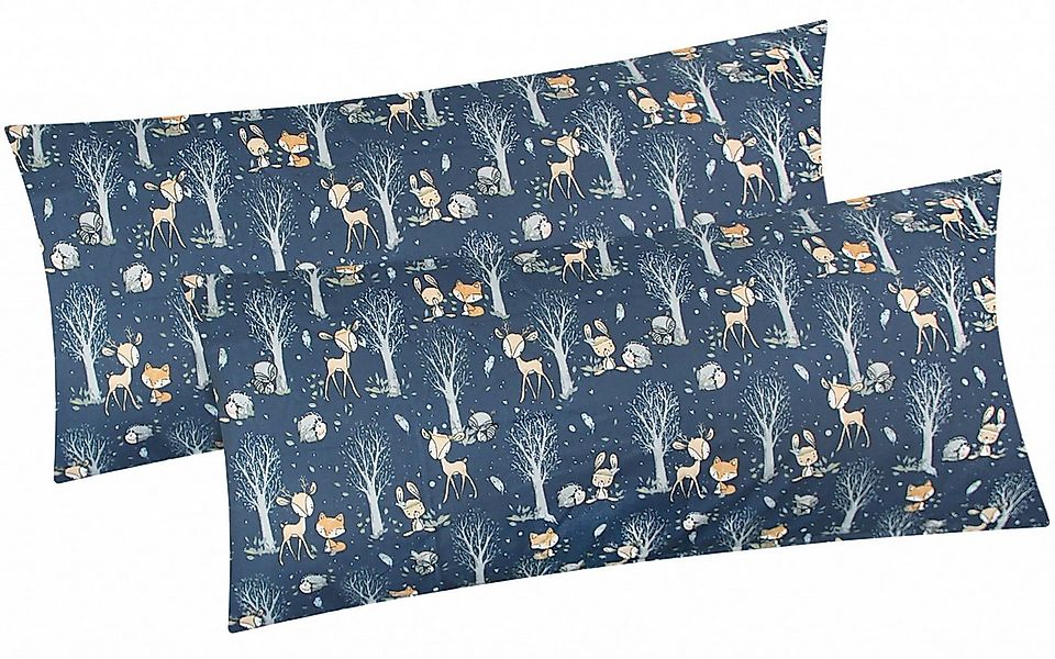 Heubergshop Kissenbezug, (2 Stück), 2er Set 40x80cm Rehe Waldtiere Bäume Ki günstig online kaufen