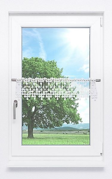 Plauener Spitze® Scheibengardine Pearl (1 St), transparent, HxB 18x40cm günstig online kaufen