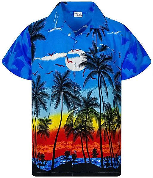 King Kameha Hawaiihemd Beach Funky Hawaii-Hemd Herren Kurzarm Front-Tasche günstig online kaufen