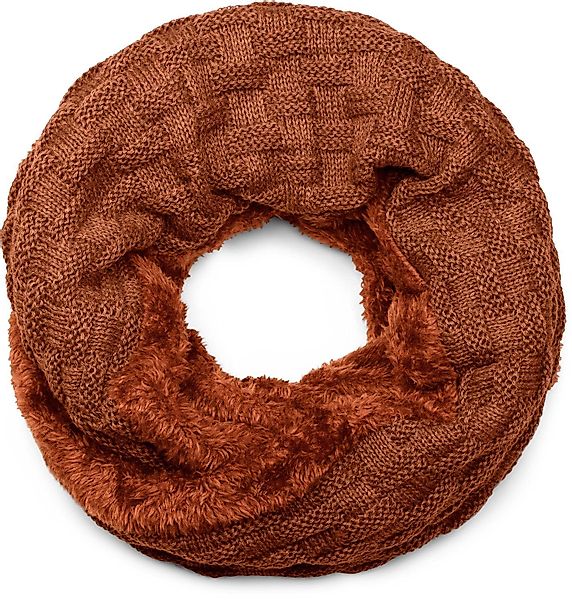 styleBREAKER Strickschal Feinstrick Loop mit Flecht günstig online kaufen