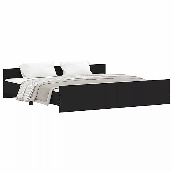 vidaXL Bettgestell mit Kopf- und Fußteil Schwarz 180x200 cm1899621 günstig online kaufen