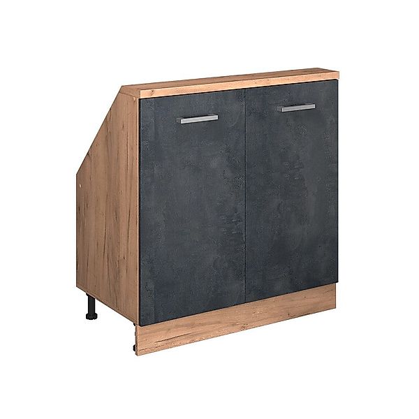 Vicco Unterschrank R-Line, Schwarz Beton/Goldkraft Eiche, günstig online kaufen