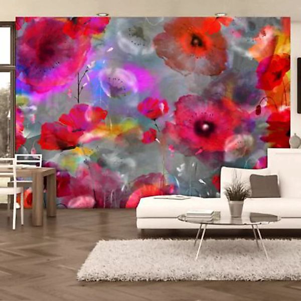 artgeist Fototapete Painted Poppies rot-kombi Gr. 350 x 245 günstig online kaufen