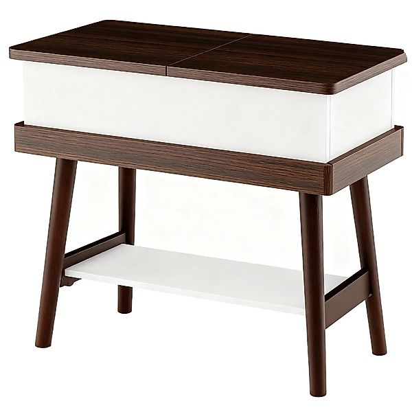 Costway Beistelltisch mit Klappbarer Tischplatte Sofatisch Dunkelbraun günstig online kaufen