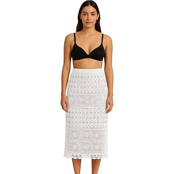 TEXEMP Sommerrock Damen Rock Maxi Lang Sommerrock Maxirock Lochstickerei St günstig online kaufen
