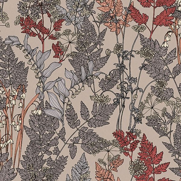 Bricoflor Skandinavische Tapete in Taupe Blumentapete in Beige Braun Ideal günstig online kaufen