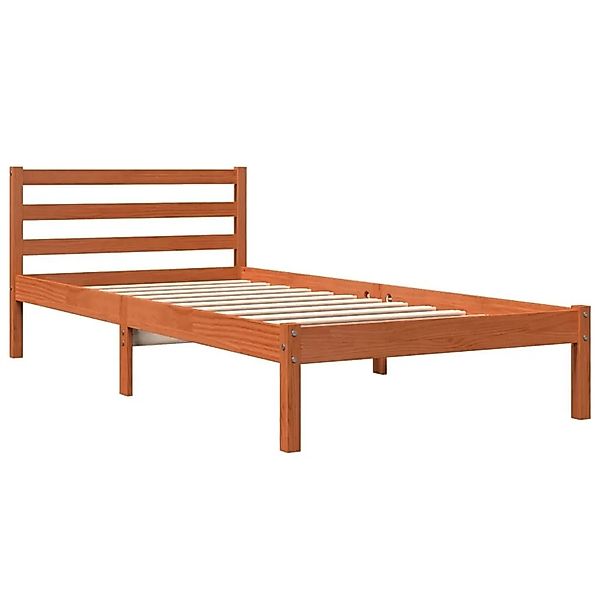 vidaXL Massivholzbett ohne Matratze Wachsbraun 90x200 Kiefernholz 844142 günstig online kaufen