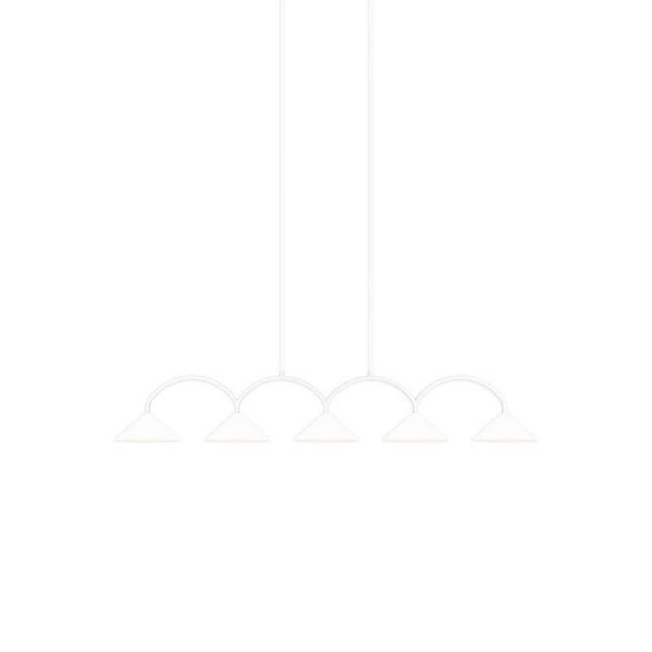 Globen Lighting Hängelampe CURVE 5, weiß, 5-flg., 165 cm günstig online kaufen