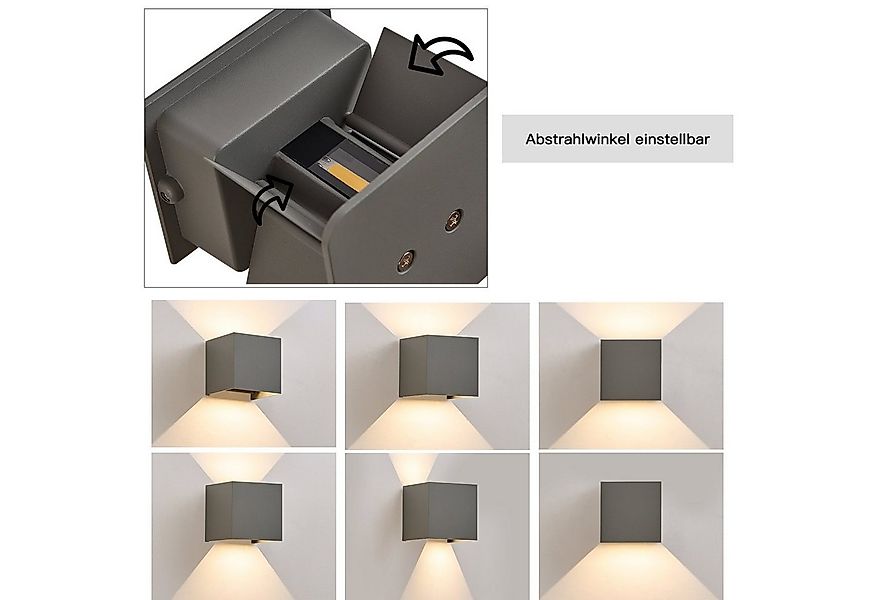 ZMH LED Wandleuchte Innen 1ER Wandlampe - Up And Down LED Außenwandleuchten günstig online kaufen