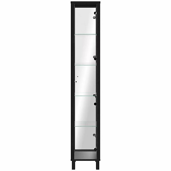 Finori Glasvitrine 1 Tür links/recht montierbar, 4 Böden, Schwarz, - 33x189 günstig online kaufen