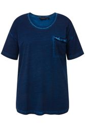 Ulla Popken T-Shirt T-Shirt oversized Rüschen-Brusttasche günstig online kaufen