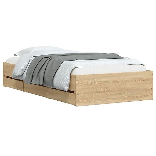 vidaXL Bett Bettgestell mit Schubladen Sonoma-Eiche 90x200cm Holzwerkstoff günstig online kaufen