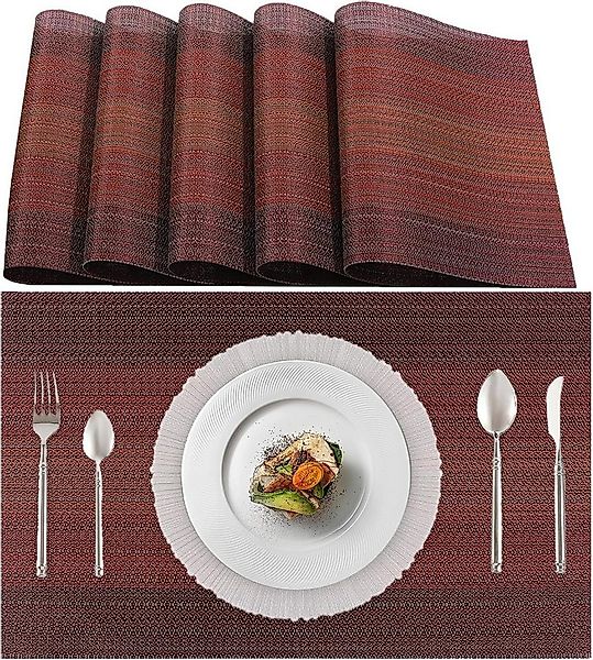 Coonoor Platzset 6er Set Platzset Abwaschbar, rutschfest PVC Tischsets, (6- günstig online kaufen