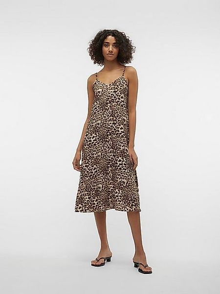 Vero Moda Shirtkleid Legeres Spaghettiträger mit Seidenoptik Wadenlang (lan günstig online kaufen
