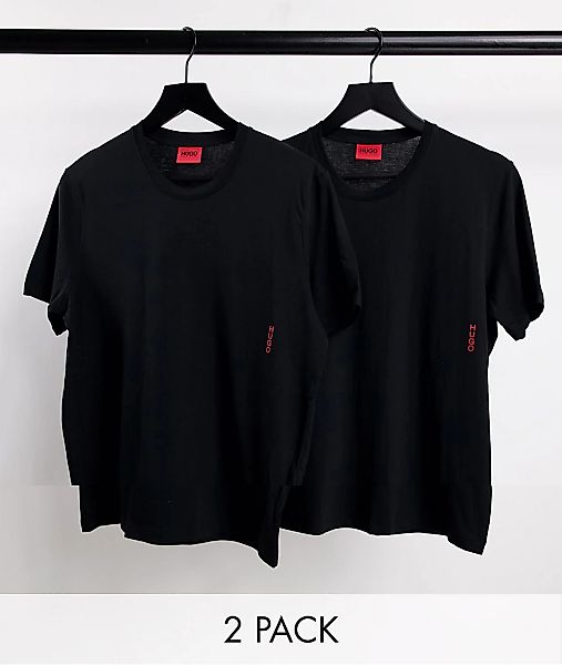 HUGO – 2er Packung schwarze T-Shirts günstig online kaufen