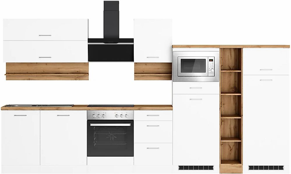 KOCHSTATION Küchenzeile "KS-Milan", 370 cm breit, robuste Metallauszüge, vi günstig online kaufen
