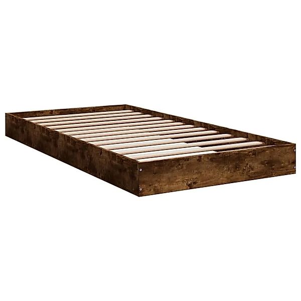 vidaXL Bettgestell ohne Matratze Räuchereiche 100x200 cm Holzwerkstoff 8420 günstig online kaufen