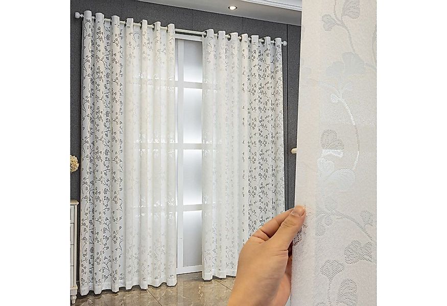 BYSURE Vorhang (2 St), Ösen, halbtransparent, Polyester, Ginkgo-Biloba-Must günstig online kaufen