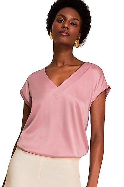 Love & Roses V-Shirt Love & Roses T-Shirt mit Satin-Front, Regular (1-tlg) günstig online kaufen