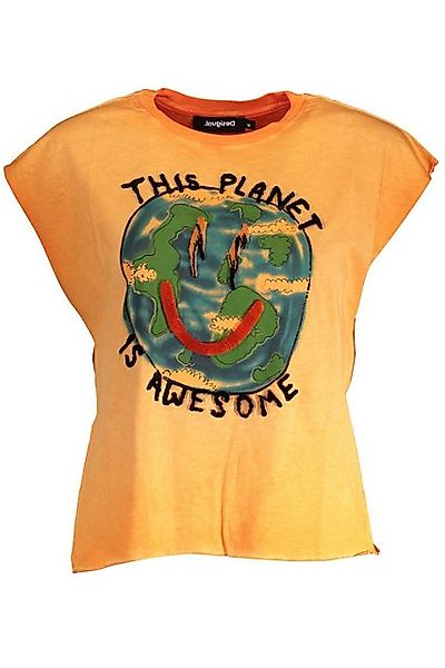 Desigual T-Shirt Stylisches Damen Kurzarm-T-Shirt in Orange mit günstig online kaufen