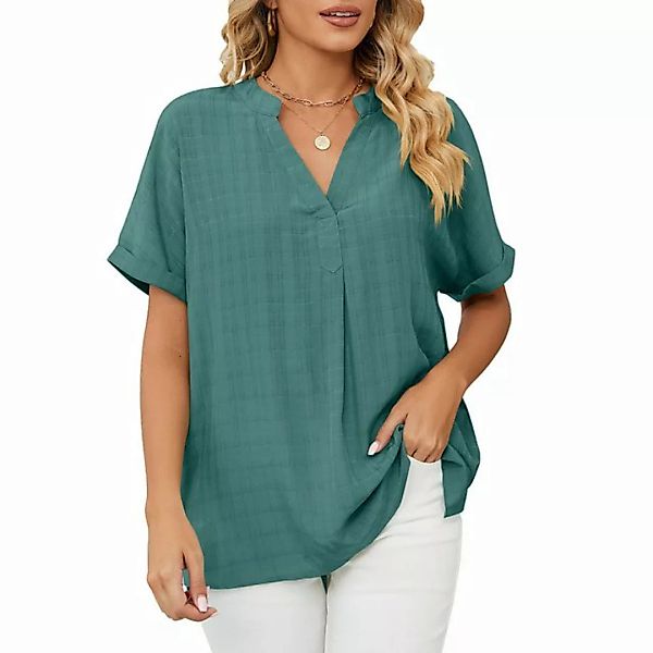 FIDDY Langarmhemd V-Ausschnitt-Freizeitshirt für Damen – Pullover – Sommer- günstig online kaufen
