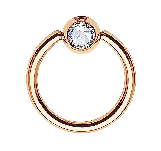 Taffstyle Nasenpiercing BCR Klemmring Tragus Universal Ring Roségold Clear günstig online kaufen