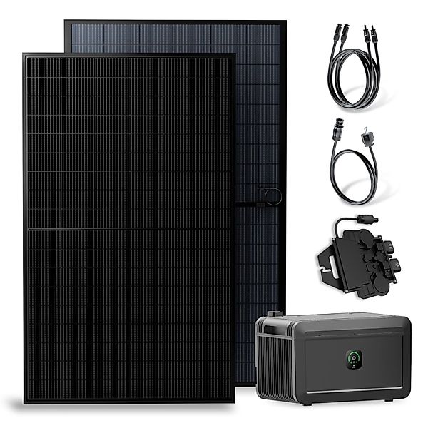 Solakon Balkonkraftwerk 900W 800W Solaranlage mit Speicher Steckerfertig Ko günstig online kaufen