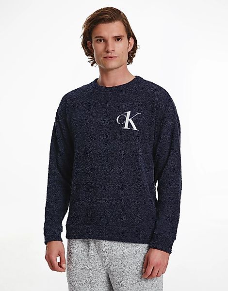 Calvin Klein – CK One – Lounge-Sweatshirt aus Frottee in Marineblau günstig online kaufen