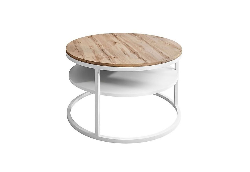 Lookway Couchtisch CIRI LOFT mit Ablage (1 Tisch), Durchmesser: 70 cm günstig online kaufen