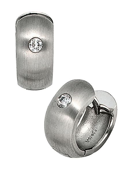 JOBO Paar Creolen "Breite Ohrringe mit Diamanten", 950 Platin günstig online kaufen