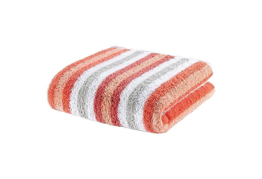 Cawö Duschtuch JUCKS, B 70 cm, L 140 cm, Koralle, Weiß, Grau, (1-St), 100 % günstig online kaufen