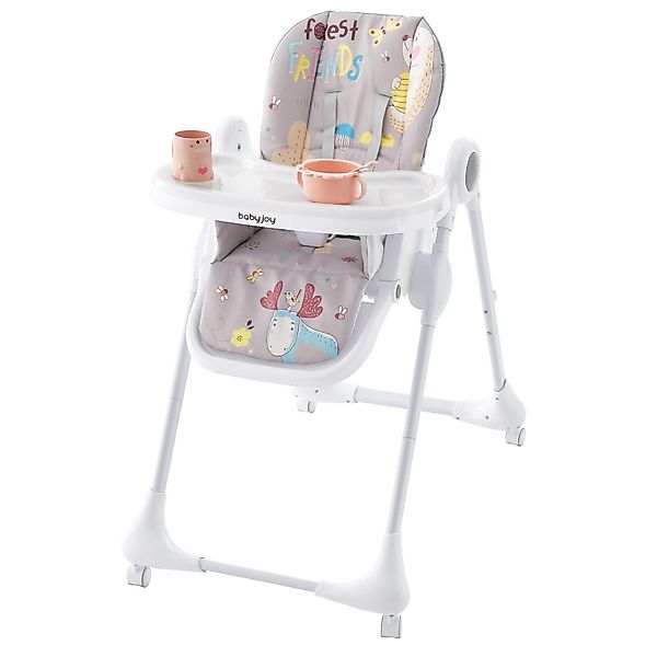 COSTWAY Hochstuhl, 3in1 klappbarer Babyhochstuhl, 7-stufiger günstig online kaufen