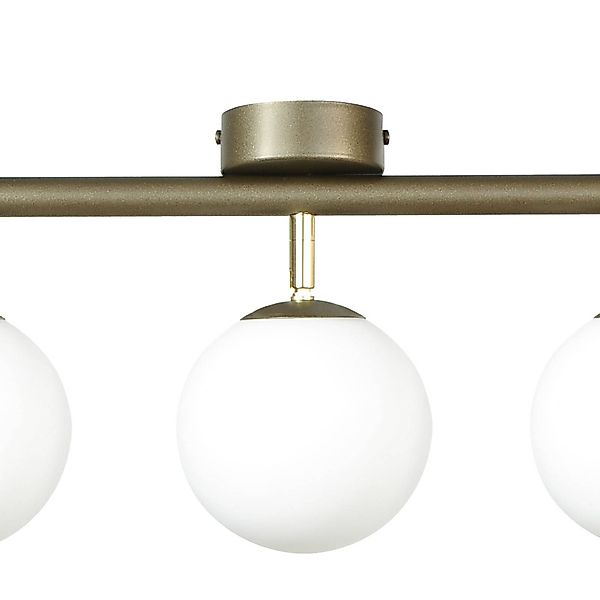 Deckenleuchte Drum, coffee, Glas, Länge 80 cm, 5-flammig, G9 günstig online kaufen