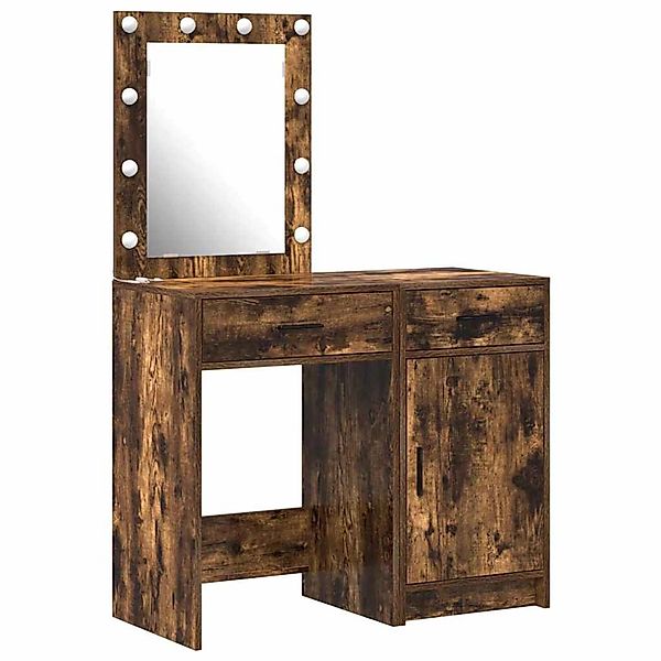 vidaXL Schminktisch mit Tür 2-Tlg Braun 50 x 41 x 135 cm Holzwerkstoff 3334 günstig online kaufen