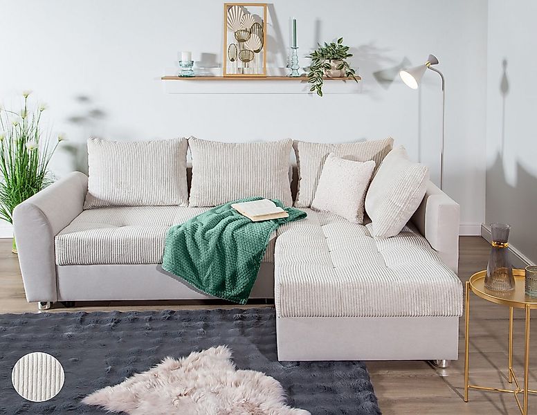 COLLECTION AB Ecksofa "Jana L-Form" inkl. Bettfunktion,Bettkasten und Bonne günstig online kaufen