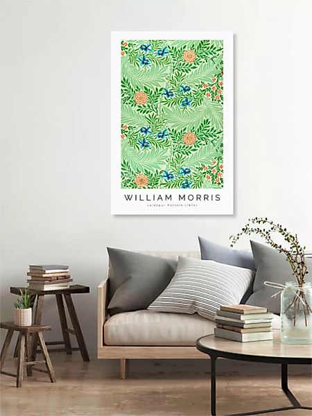 Poster / Leinwandbild - William Morris: Ritterspornmuster günstig online kaufen