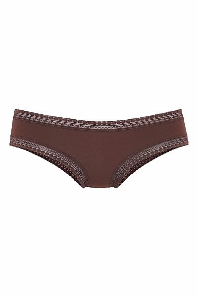 LASCANA Brasilslip 3er-Set, aus elastischer Baumwolle mit weicher Spitze günstig online kaufen